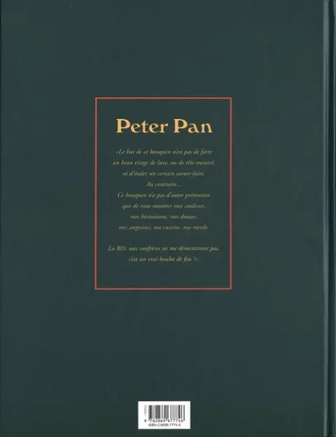 Verso de l'album Peter Pan L'Envers du décor