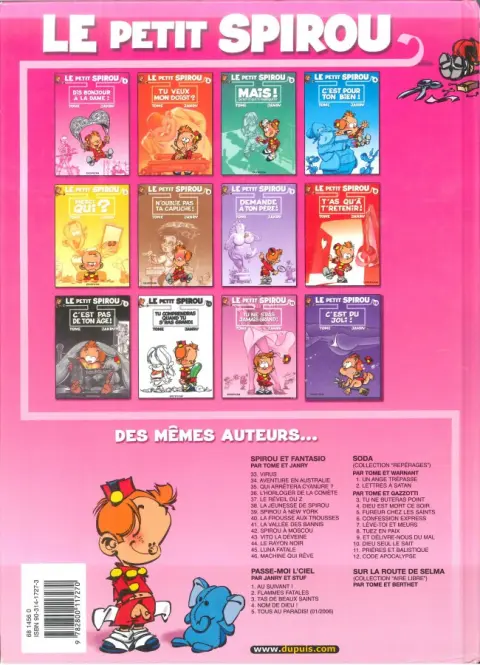 Verso de l'album Le Petit Spirou Tome 1 Dis bonjour à la dame !
