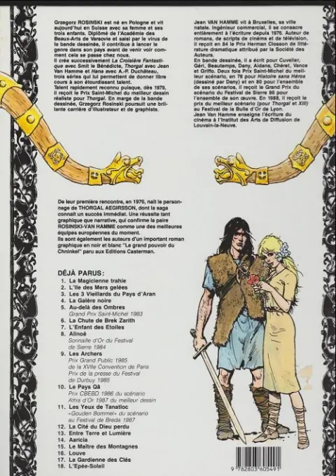 Verso de l'album Thorgal Tome 10 Le pays Qâ