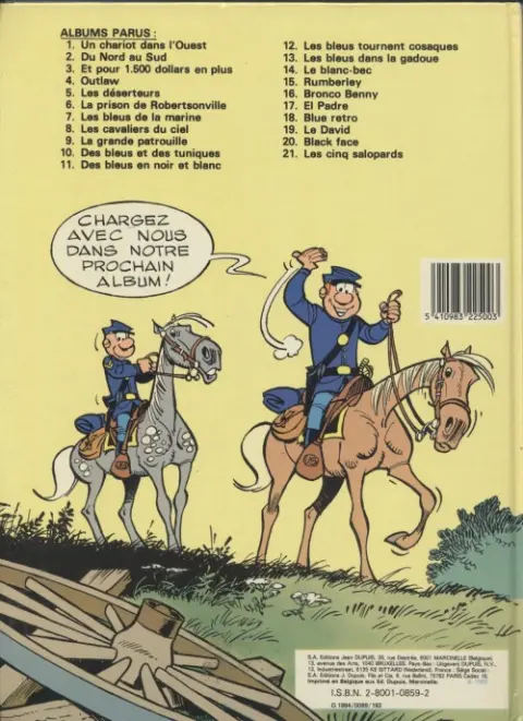 Verso de l'album Les Tuniques Bleues Tome 2 Du nord au sud