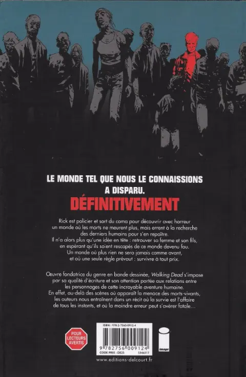 Verso de l'album Walking Dead Tome 1 Passé décomposé
