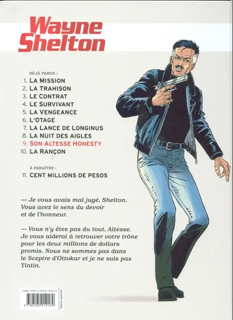Verso de l'album Wayne Shelton Tome 9 Son altesse Honesty !
