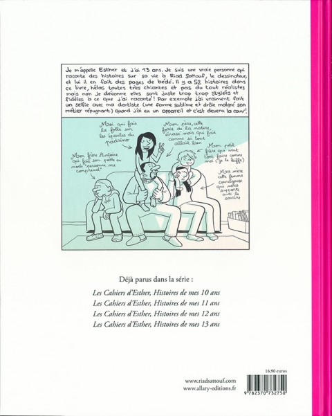 Verso de l'album Les Cahiers d'Esther Tome 4 Histoires de mes 13 ans