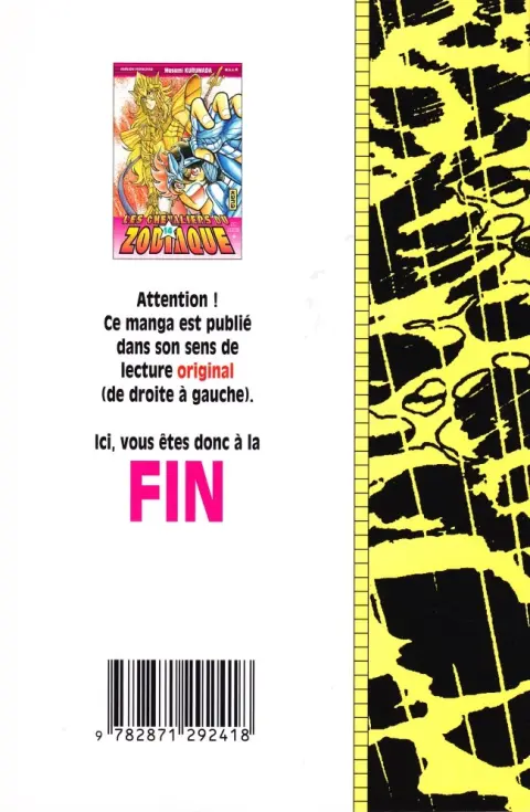 Verso de l'album Saint Seiya - Les Chevaliers du Zodiaque 14 Poséidon, Empereur des mers