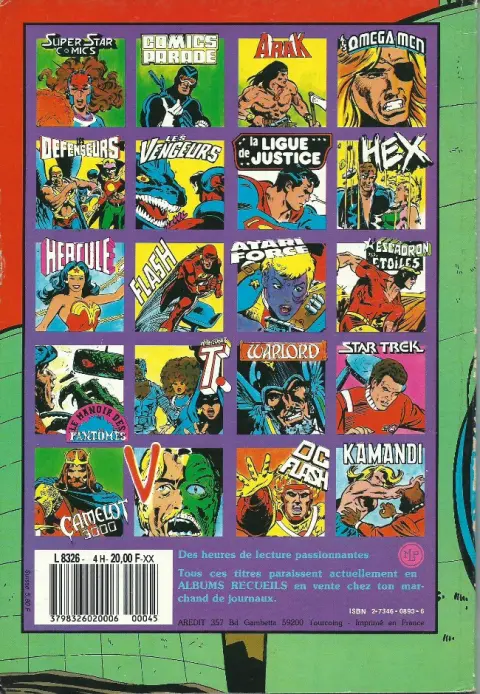 Verso de l'album Les Géants des super-héros Album N° 4