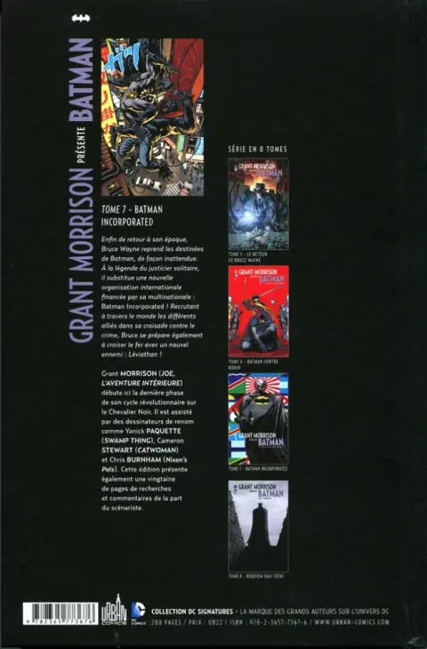 Verso de l'album Batman Tome 7 Batman incorporated