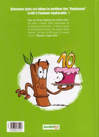 Verso de l'album Les Rugbymen Le Best-of Best of 10 ans Bamboo