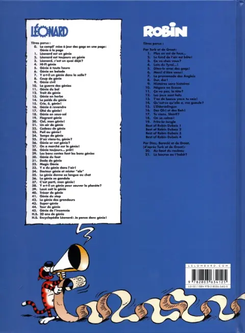 Verso de l'album Léonard Tome 45 Génie de l'insomnie