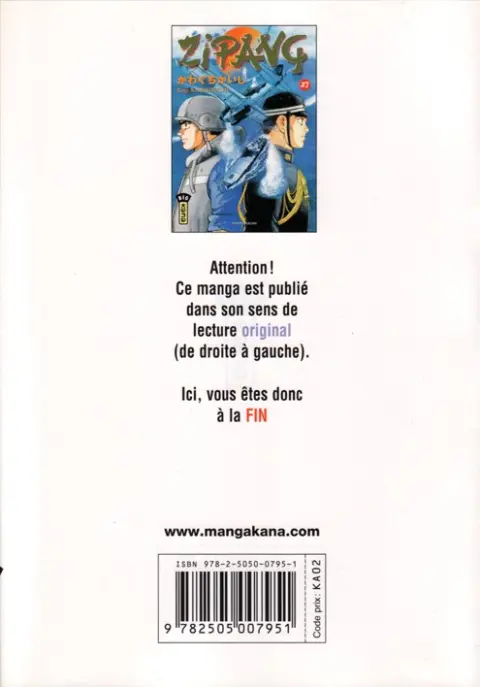 Verso de l'album Zipang 27