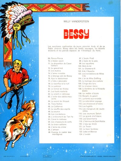 Verso de l'album Bessy Tome 124 L'exode