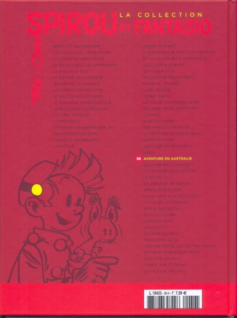 Verso de l'album Spirou et Fantasio La collection Tome 36 Aventure en Australie