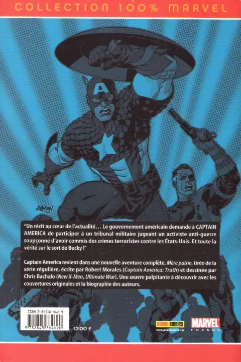 Verso de l'album Captain America Tome 2 Mère patrie