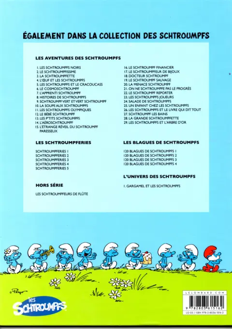 Verso de l'album Les Schtroumpfs Tome 20 La menace Schtroumpf