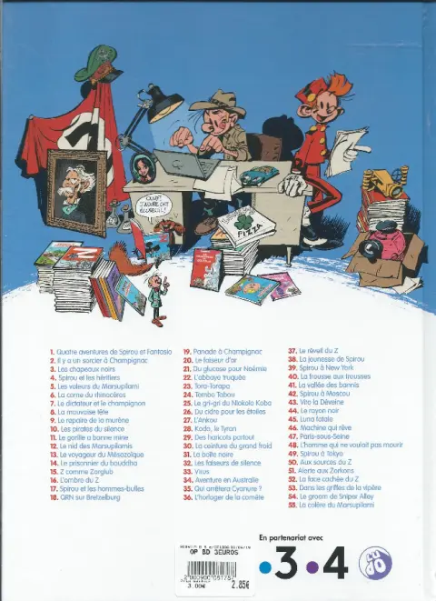 Verso de l'album Spirou et Fantasio Tome 23 Tora Torapa