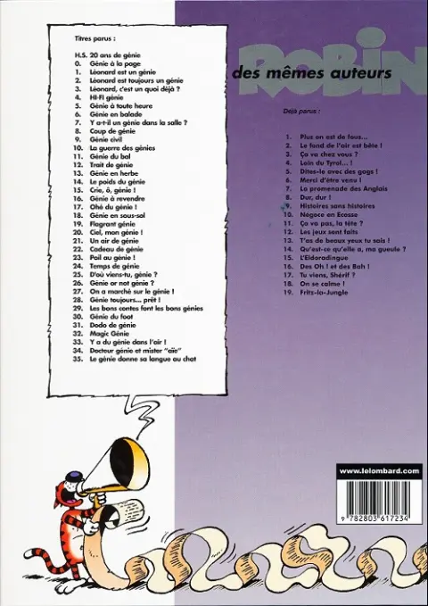 Verso de l'album Léonard Tome 25 D'où viens-tu, génie ?