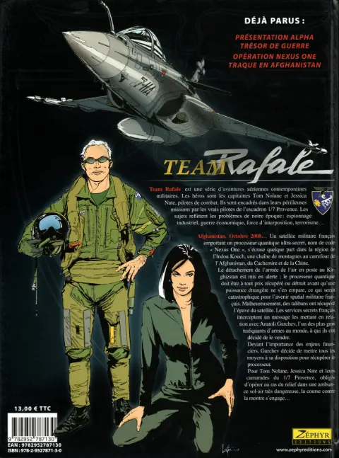 Verso de l'album Team Rafale N° 3 Opération Nexus One