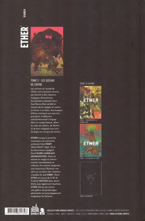 Verso de l'album Ether 2 Les Golems de cuivre