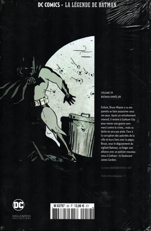 Verso de l'album DC Comics - La Légende de Batman Volume 59 Batman année un