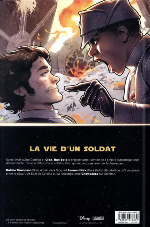 Verso de l'album Star Wars - Han Solo Cadet Impérial