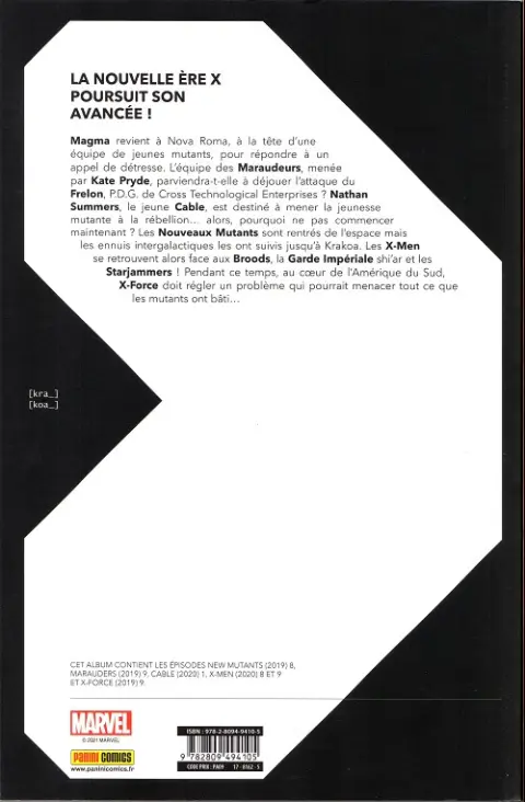 Verso de l'album Dawn of X Volume 09
