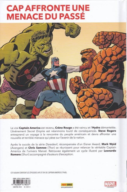Verso de l'album Captain America - La patrie des braves