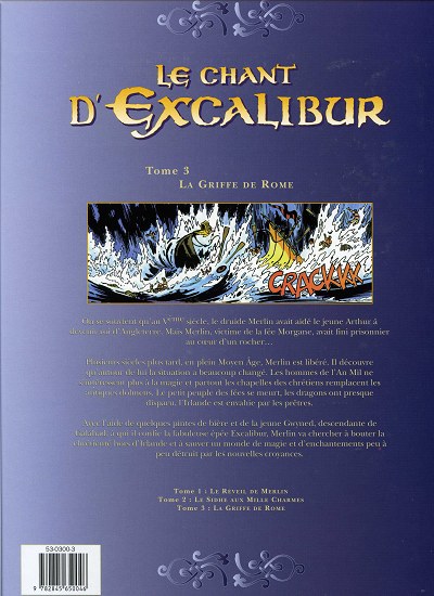 Verso de l'album Le Chant d'Excalibur Tome 3 La griffe de Rome