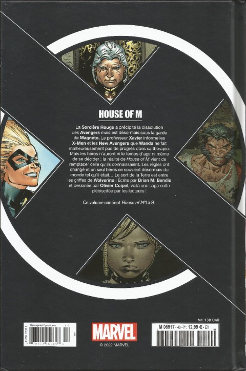 Verso de l'album X-Men - La Collection Mutante Tome 40 House of M
