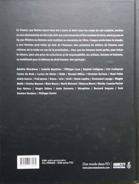 Verso de l'album En chemin elle rencontre... Tome 1 Les artistes se mobilisent contre la violence faite aux femmes