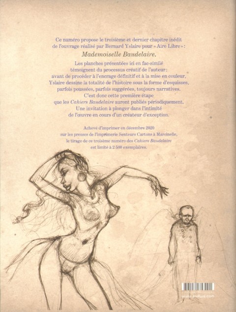 Verso de l'album Cahiers Baudelaire 3