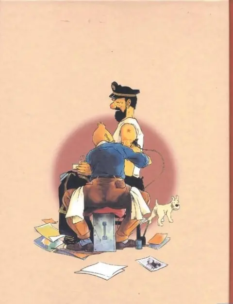 Verso de l'album Tintin Le piège bordure