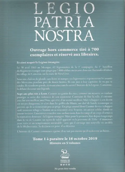 Verso de l'album Legio Patria Nostra Tome 1 Le tambour