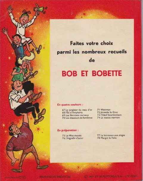 Verso de l'album Bob et Bobette Tome 78 Margot la folle