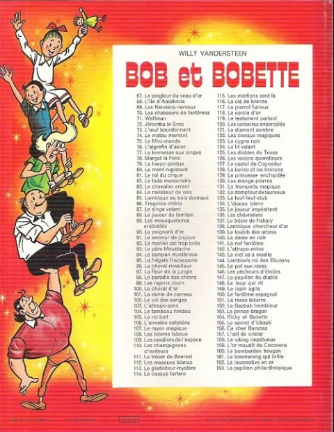 Verso de l'album Bob et Bobette Tome 95 La frégate fracassante