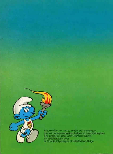 Verso de l'album Les Schtroumpfs Tome 11 Les Schtroumpfs olympiques