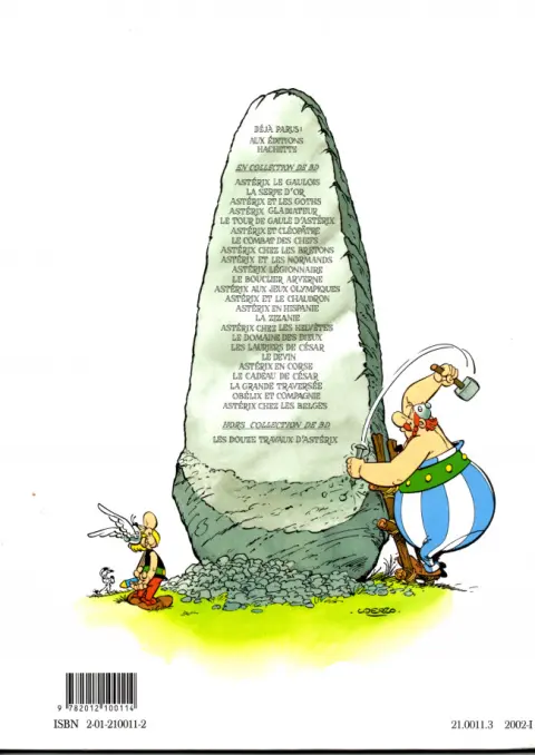 Verso de l'album Astérix Tome 11 Le bouclier Arverne