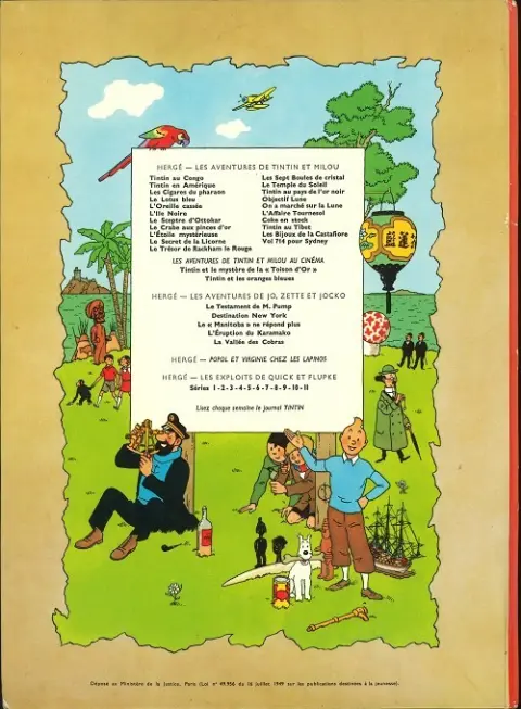 Verso de l'album Tintin Tome 20 Tintin au Tibet
