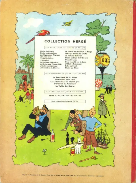 Verso de l'album Tintin Tome 16 Objectif Lune