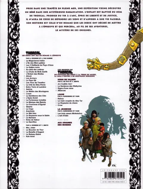 Verso de l'album Thorgal Tome 19 La Forteresse invisible