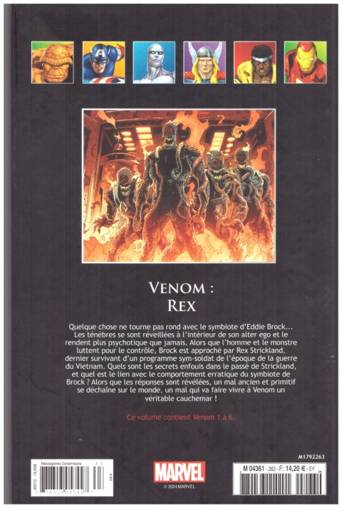 Verso de l'album Marvel Comics - La collection de référence Tome 263 Venom - Rex