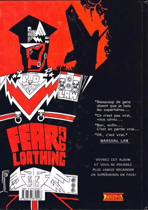 Verso de l'album Marshal Law Tome 1 Chasseur de héros