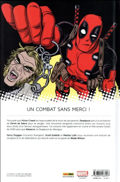 Verso de l'album All-New Deadpool Tome 2 Deadpool contre Dents de Sabre