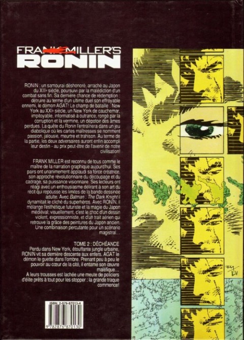 Verso de l'album Ronin Tome 2 Déchéance
