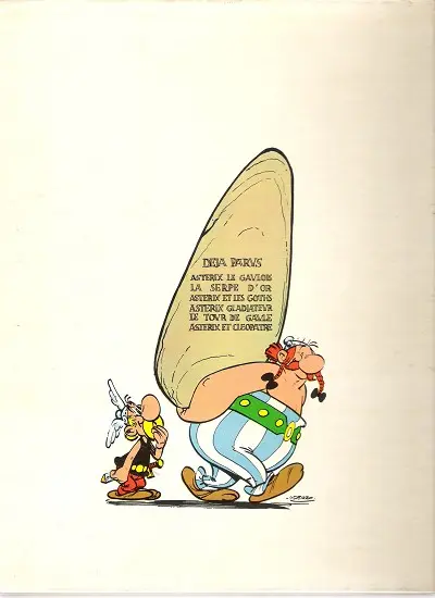Verso de l'album Astérix Tome 2 La serpe d'or