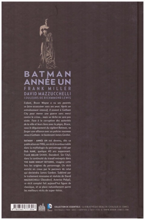 Verso de l'album Batman : Année un