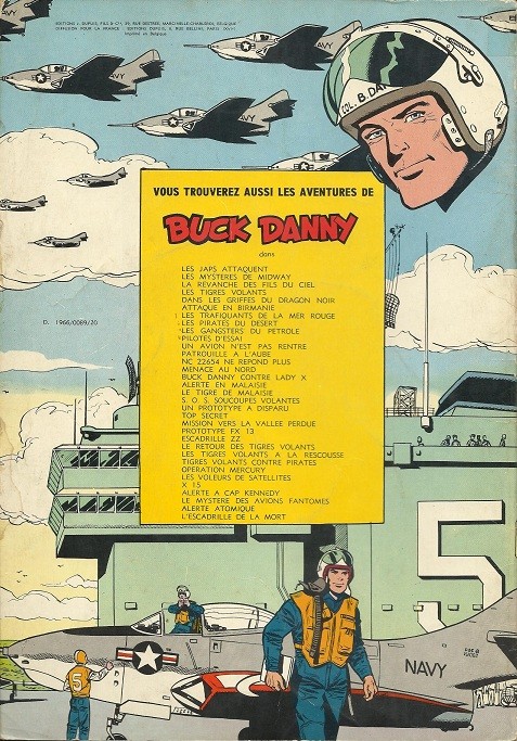 Verso de l'album Buck Danny Tome 10 Pilotes d'essai