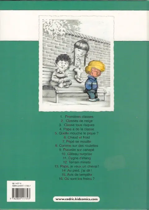 Verso de l'album Cédric Tome 3 Classe tous risques