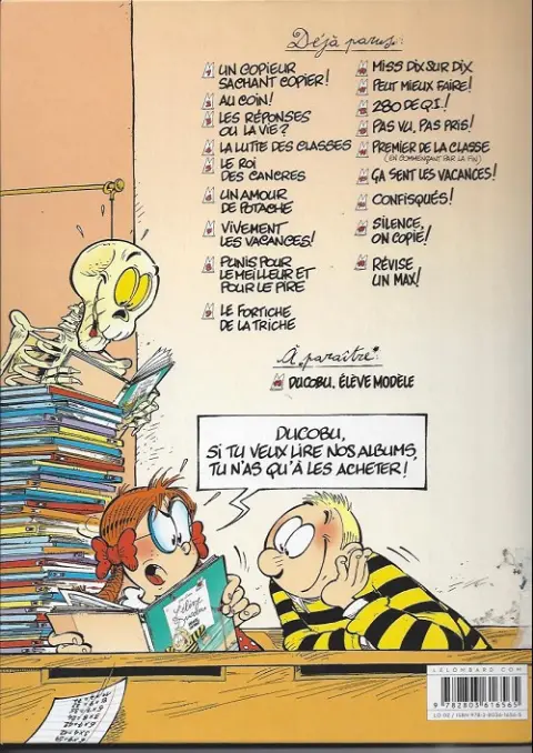 Verso de l'album L'Élève Ducobu Tome 7 Vivement les vacances !