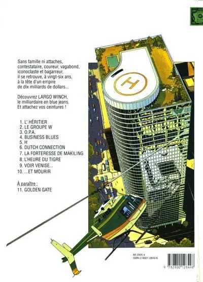 Verso de l'album Largo Winch Tome 7 La forteresse de Makiling