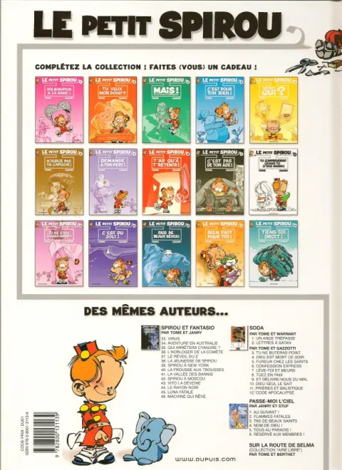 Verso de l'album Le Petit Spirou Tome 10 Tu comprendras quand tu s'ras grand !