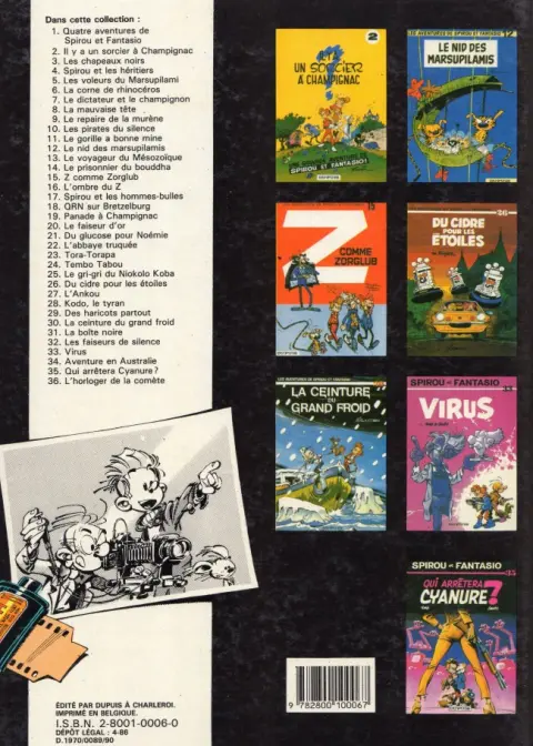 Verso de l'album Spirou et Fantasio Tome 4 Spirou et les héritiers